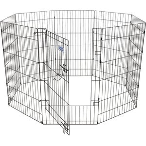 Petmate 8-Panel Wire Dog Exercise Pen with Door, Black, X-Large