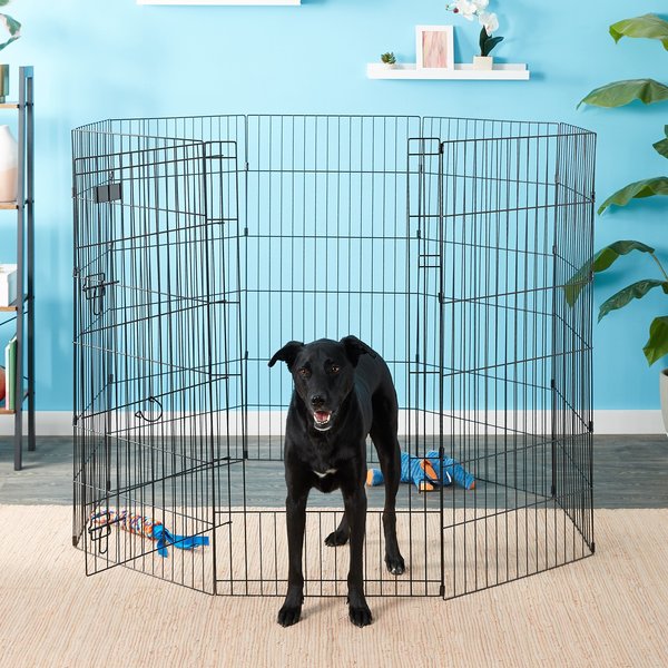 Petmate 8-Panel Wire Dog Exercise Pen with Door, Black, Giant slide 1 of 5