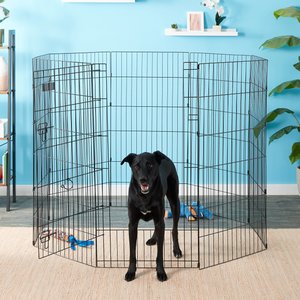 Petmate 8-Panel Wire Dog Exercise Pen with Door, Black, Giant