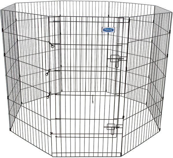 Petmate 8-Panel Wire Dog Exercise Pen with Door, Black
