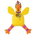 Fat Cat Floppability Barnyard Bullies Squeaky Dog Toy, Suspicious Chicken