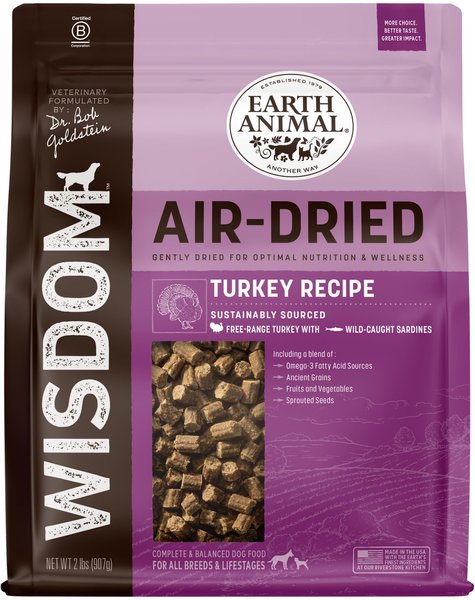 Earth Animal Wisdom Air-Dried Turkey Recipe Premium Natural Dog Food, 2-lb bag slide 1 of 9