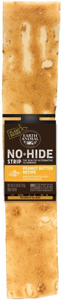 Earth Animal No-Hide Strips Thin Natural Rawhide Alternative Peanut Butter Vegetarian Recipe Dog Chew Treat