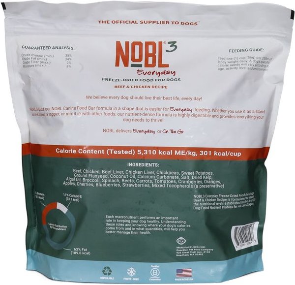 NOBL 3 Canine Everyday Beef & Chicken Dog Food, 35-oz bag