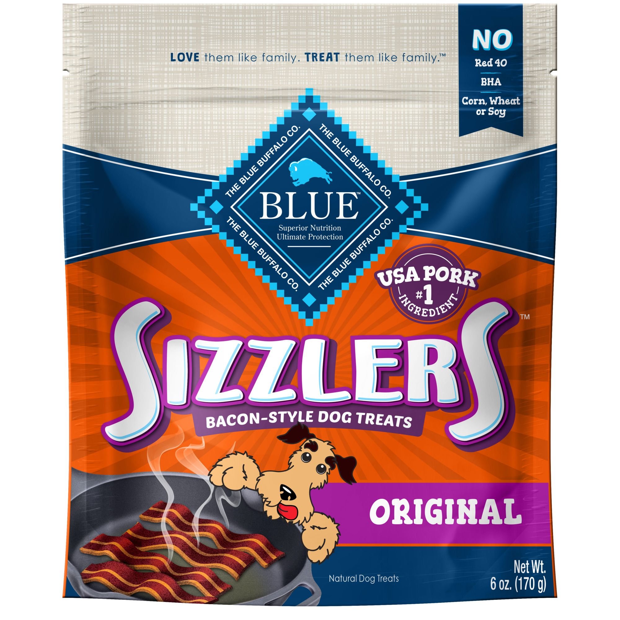 Blue Buffalo Sizzlers with Real Pork Bacon-Style Dog Treats