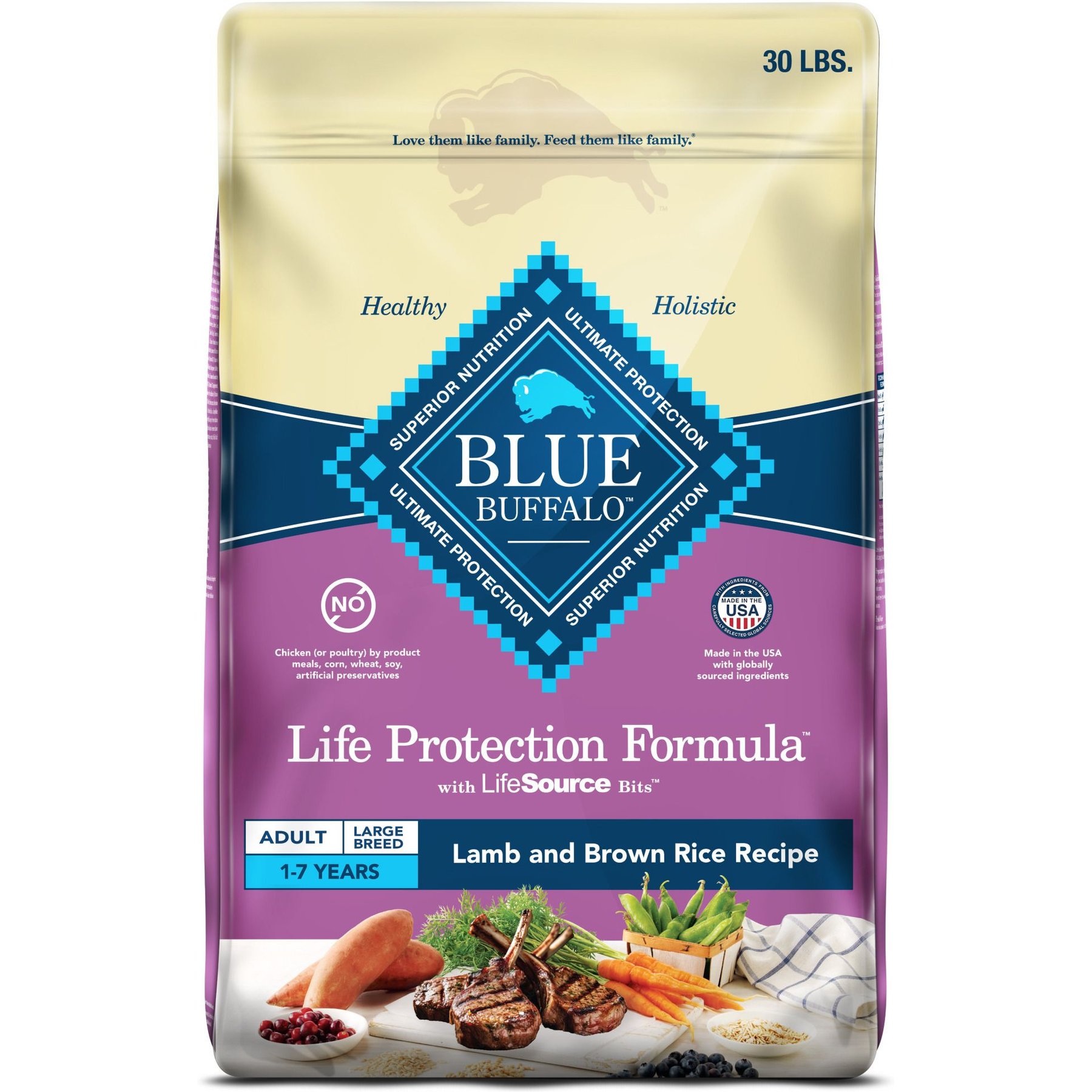 BLUE BUFFALO Life Protection Formula Large Breed Adult Lamb & Brown ...