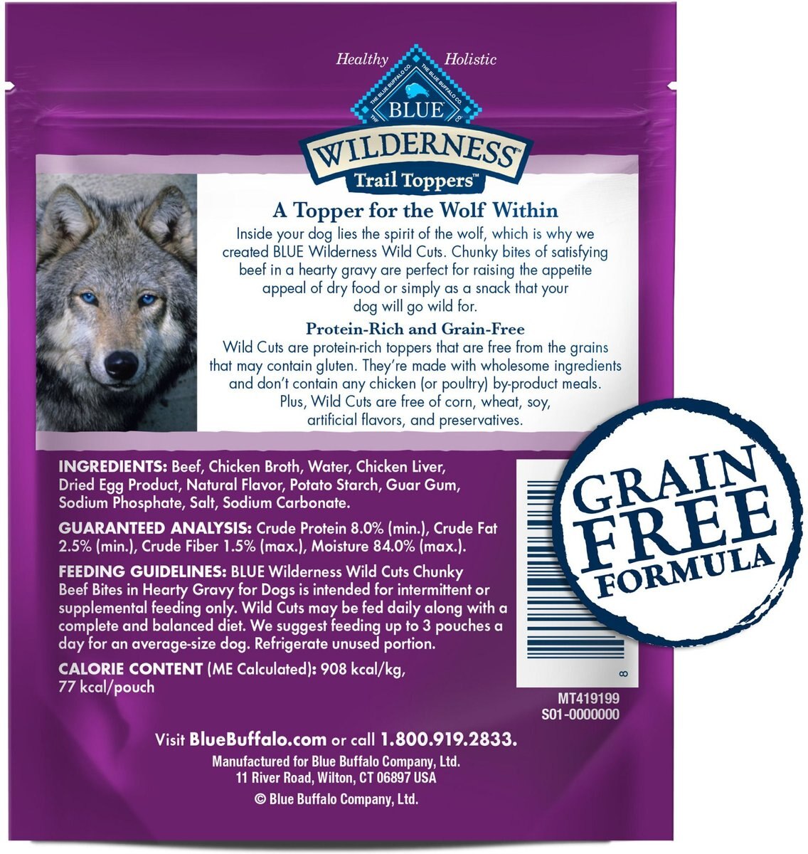 BLUE BUFFALO Wilderness Trail Toppers Wild Cuts Chunky Beef Bites in
