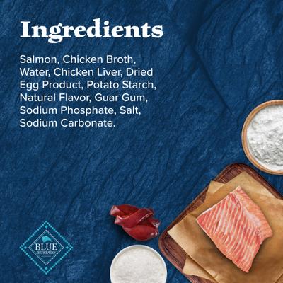 Show full view: Blue Buffalo Wilderness Trail Toppers Wild Cuts Chunky Salmon Bites in Hearty Gravy Grain-Free Dog Food Topper, 3-oz, case of 24 slide 6 of 12