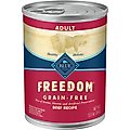 Blue Buffalo Freedom Adult Beef Recipe Grain-Free Canned Dog Food, 12.5-oz, case of 12