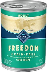 Blue Buffalo Freedom Adult Lamb Recipe Grain-Free Canned Dog Food, 12.5-oz, case of 12