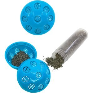 KONG Blissy Mesh Ball Cat Toy with Catnip, Teal