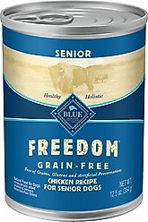 Blue Buffalo Freedom Senior Chicken Recipe Grain-Free Canned Dog Food, 12.5-oz, case of 12