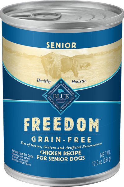 Blue Buffalo Freedom Senior Chicken Recipe Grain-Free Canned Dog Food, 12.5-oz, case of 12 slide 1 of 8