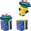 KONG Puzzlements Surprise Present Squeaky Plush Dog Toy, Medium