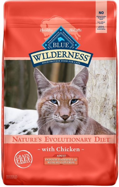 Blue Buffalo Wilderness Indoor Hairball & Weight Control Chicken Recipe Grain-Free Dry Cat Food, 11-lb bag slide 1 of 8