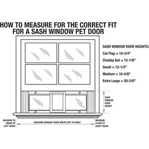 Ideal Pet Products Sash Window Flap Cat Door, 27-32 inches