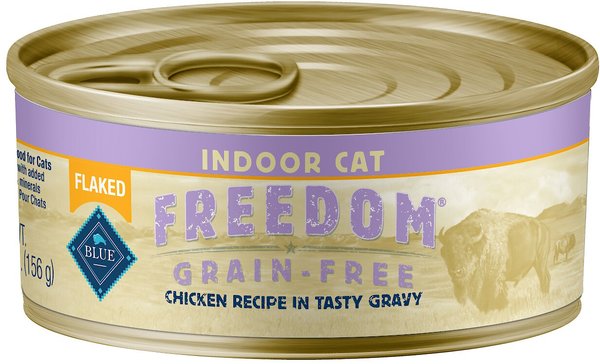 Blue Buffalo Freedom Indoor Flaked Chicken Recipe Grain-Free Canned Cat Food, 5.5-oz, case of 24 slide 1 of 7