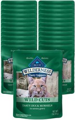 Blue Buffalo Wilderness Tasty Toppers Wild Cuts Tasty Duck Morsels in Savory Gravy Grain-Free Cat Food Topper, 3-oz, case of 24