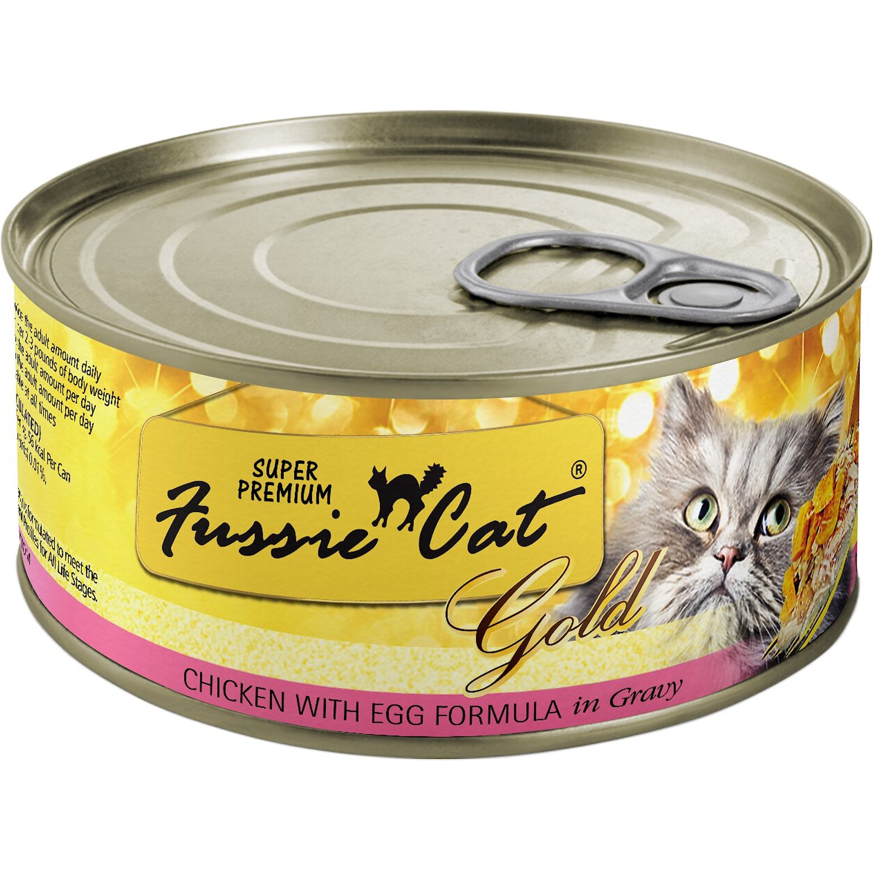 FUSSIE CAT Super Premium Chicken with Egg Formula in Gravy Grain-Free  Canned Cat Food, 2.82-oz, case of 24 