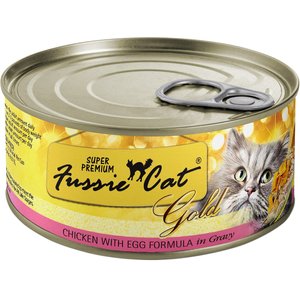 Fussie Cat Super Premium Chicken with Egg Formula in Gravy Grain-Free Canned Cat Food, 2.82-oz, case of 24