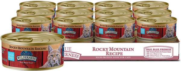Blue Buffalo Wilderness Rocky Mountain Recipe Red Meat Feast Adult Grain-Free Canned Cat Food, 5.5-oz, case of 24 slide 1 of 8
