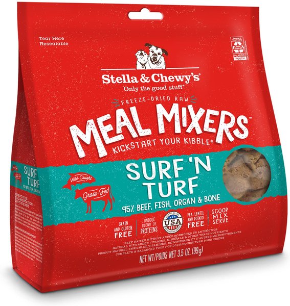 STELLA CHEWY S Freeze Dried Raw Surf Turf Meal Mixer Grain