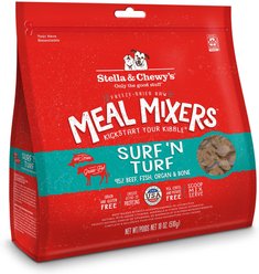 Stella & Chewy's Freeze-Dried Raw Surf & Turf Meal Mixer Grain-Free Protein Rich Recipe Dog Food Topper, 18-oz bag