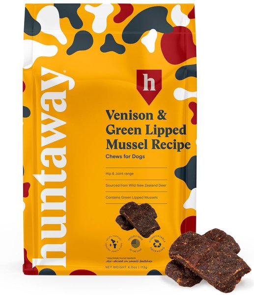 Huntaway Venison & Greenlipped Mussel Recipe Grain-Free Soft & Chewy Dog Treats, 4-oz bag slide 1 of 8