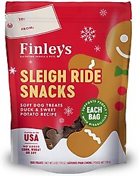 Finley's Barkery Sleigh Ride Snacks Gingerbread Person Duck Recipe Soft Chew Dog Treats, 6-oz bag