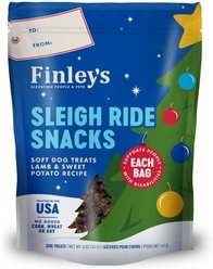 Finley's Barkery Sleigh Ride Snacks Christmas Tree Lamb Recipe Soft Chew Dog Treats, 6-oz bag