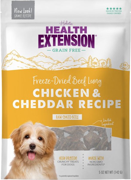 Health Extension Bully Puffs Grain-Free Chicken & Cheddar Cheese Dog Treats, 5-oz bag slide 1 of 4