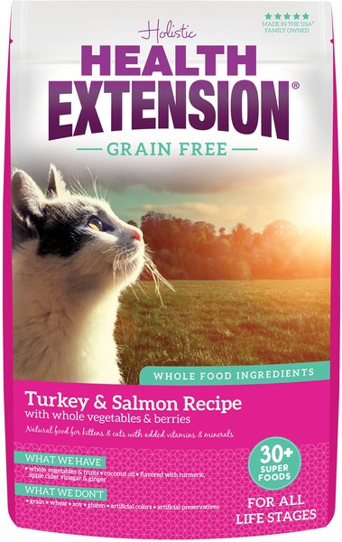 Health Extension Grain-Free Turkey & Salmon Recipe Dry Cat Food, 4-lb bag slide 1 of 9