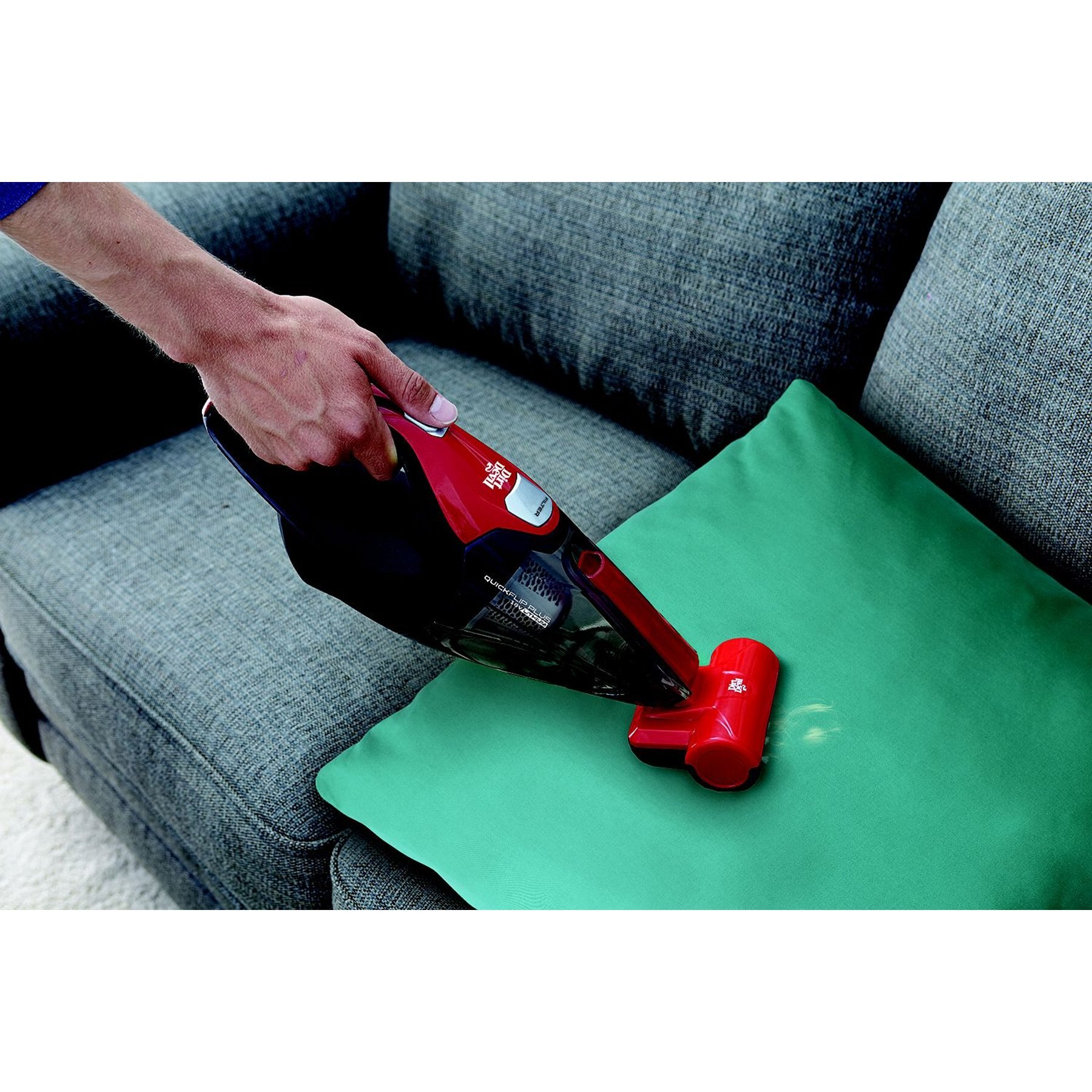 Dirt Devil Plus 16V Quick Flip Pro Cordless 16 Volt Lithium Ion Bagless  Handheld Vacuum Cleaner, Red BD30025B 