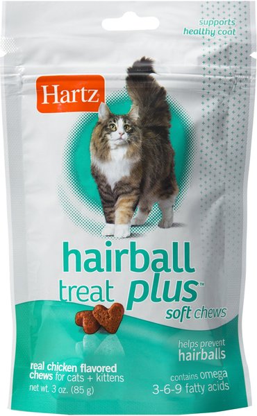 Hartz Hairball Remedy Plus Savory Chicken Flavor Soft Chews for Cats & Kittens, 3-oz bag slide 1 of 4