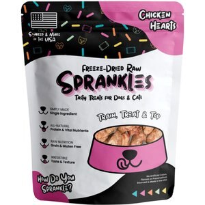 Sprankles Chicken Hearts Grain-Free Freeze-Dried Cat & Dog Treat, 6-oz bag
