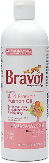 Bravo! Wild Alaskan Salmon Oil Dog & Cat Supplement, 16.5-oz bottle slide 1 of 3