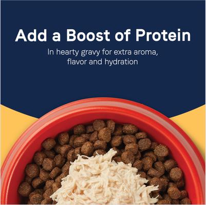 Show full view: CANIDAE PURE Protein Shreds of Real Chicken Recipe in Gravy Dog Food Topper, 24-oz box slide 6 of 10