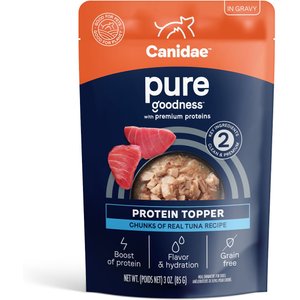 CANIDAE PURE Protein Chunks of Real Tuna Recipe in Gravy Dog Topper, 3-oz pouch, case of 12