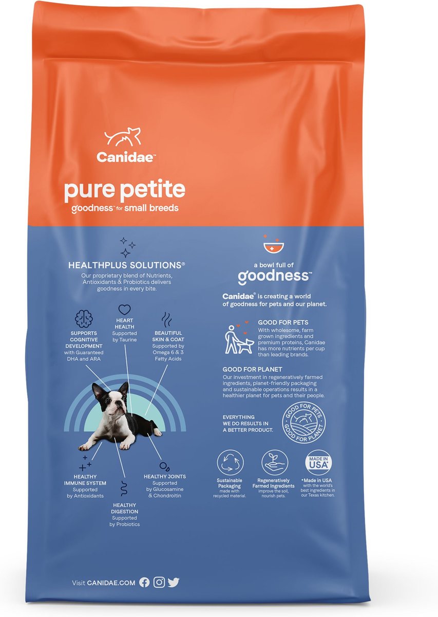 CANIDAE Pure Petite Premium Recipe Puppy Chicken & Wholesome Grains Dry Dog Food, 4-lb bag