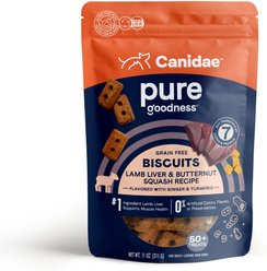 CANIDAE Pure Biscuit Lamb Liver & Butternut Squash Recipe Dog Treats, 11-oz bag