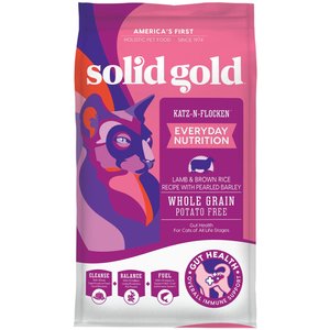 Solid Gold Katz-n-Flocken Lamb & Brown Rice Recipe with Pearled Barley Whole Grain Dry Cat Food, 4-lb bag