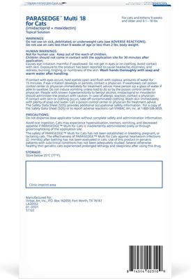 Show full view: PARASEDGE Multi Topical Solution for Cats, 9.1-18 lbs (Purple Box), 3 Doses (3-mos. supply) slide 2 of 4
