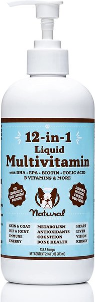Natural Dog Company Liquid Multivitamin Peanut Butter & Bacon Flavor Dog Supplement, 16-oz bottle slide 1 of 6