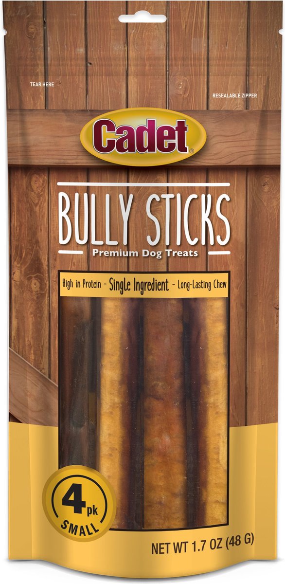 CADET Bully Sticks Dog Treats, Small, 4 count