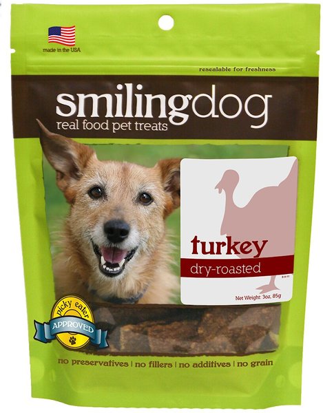 Herbsmith Smiling Dog Turkey Dry-Roasted Dog Treats, 3-oz bag slide 1 of 1