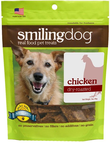 Herbsmith Smiling Dog Chicken Dry-Roasted Dog Treats, 3-oz bag slide 1 of 1