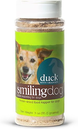 Herbsmith Smiling Dog Kibble Seasoning Freeze-Dried Duck with Oranges Dog Food Topper, 3-oz bottle slide 1 of 9