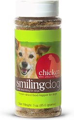 Herbsmith Smiling Dog Kibble Seasoning Freeze-Dried Chicken with Apples & Spinach Dog Food Topper, 3-oz bottle