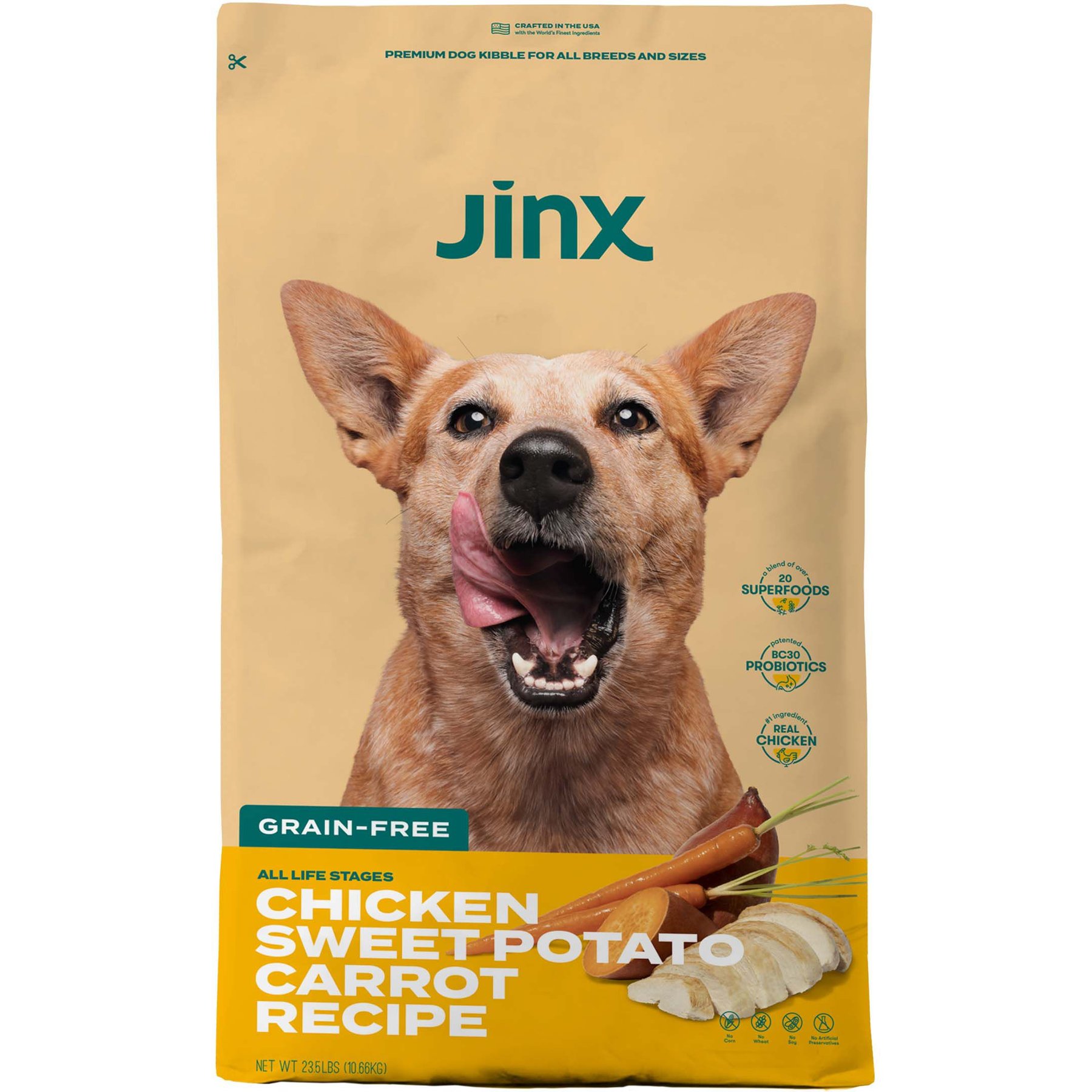 JINX Chicken Sweet Potato Carrot ALS Kibble Dog Dry Food 23.5