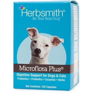 Herbsmith Microflora Plus for Digestion Capsules Daily Dog & Cat Supplement, 120 count